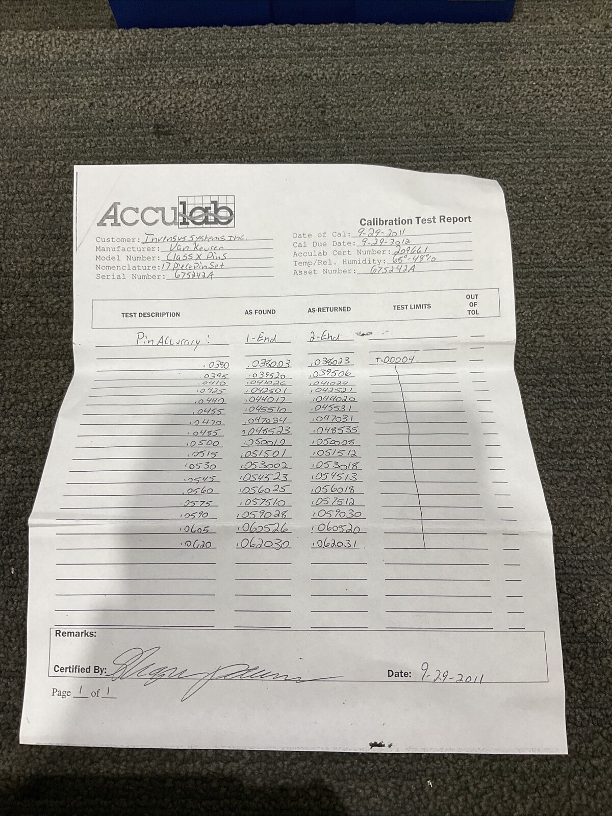 VAN KEUREN .0380-.0620 17 PIECE PIN GAUGE SET  333