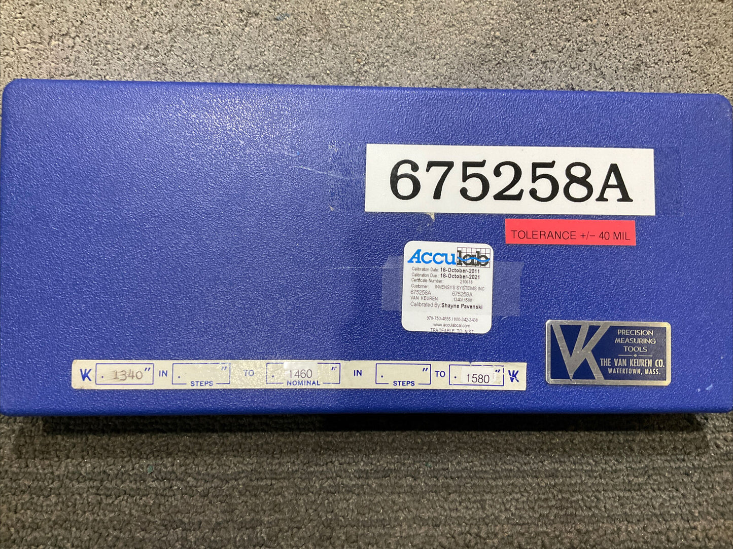 VAN KEUREN .1340-.1580 17 PIECE PIN GAUGE SET 333