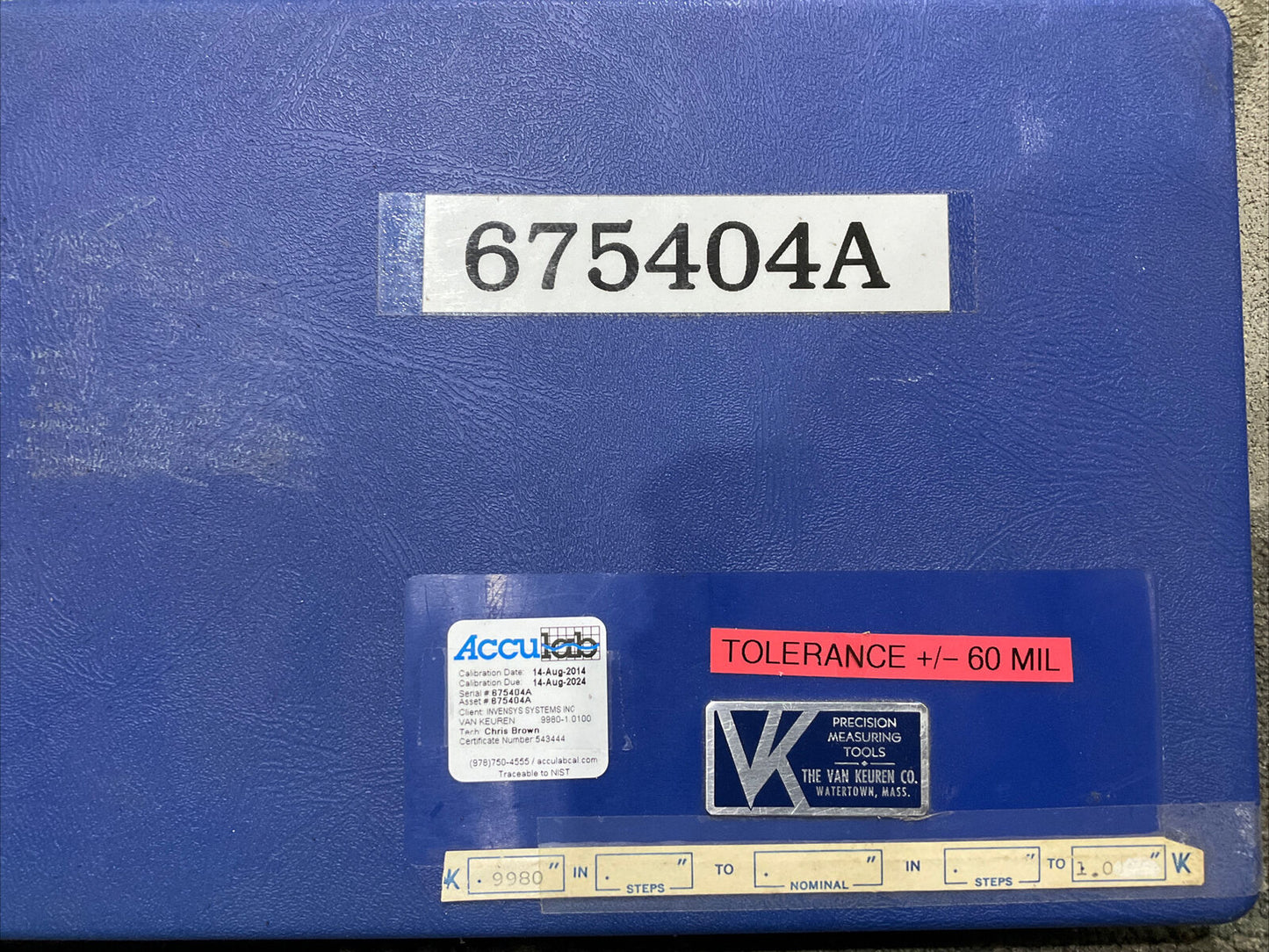 VAN KEUREN .9980-1.0 9 PIECE PIN GAUGE SET 333