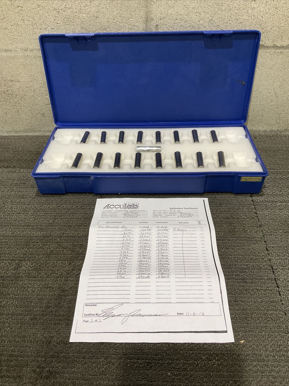 VAN KEUREN .5660-.5900 17 PIECE PIN GAUGE SET 333