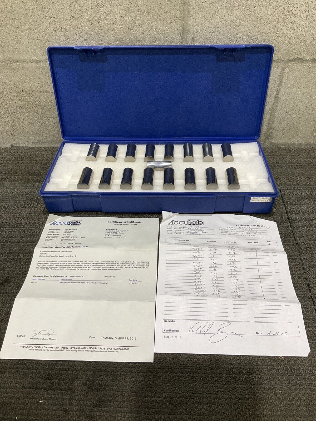 VAN KEUREN .9020-.9260 17 PIECE PIN GAUGE SET 333
