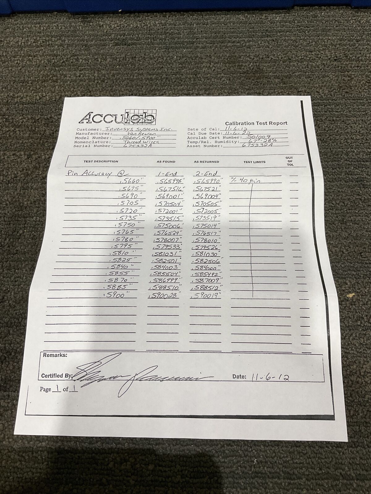 VAN KEUREN .5660-.5900 17 PIECE PIN GAUGE SET 333