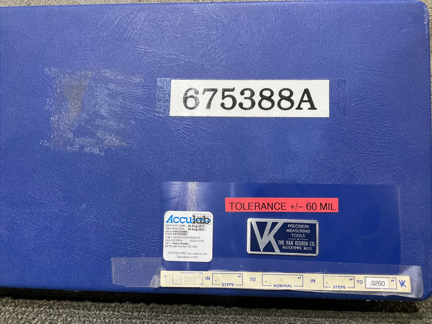 VAN KEUREN .9020-.9260 17 PIECE PIN GAUGE SET 333