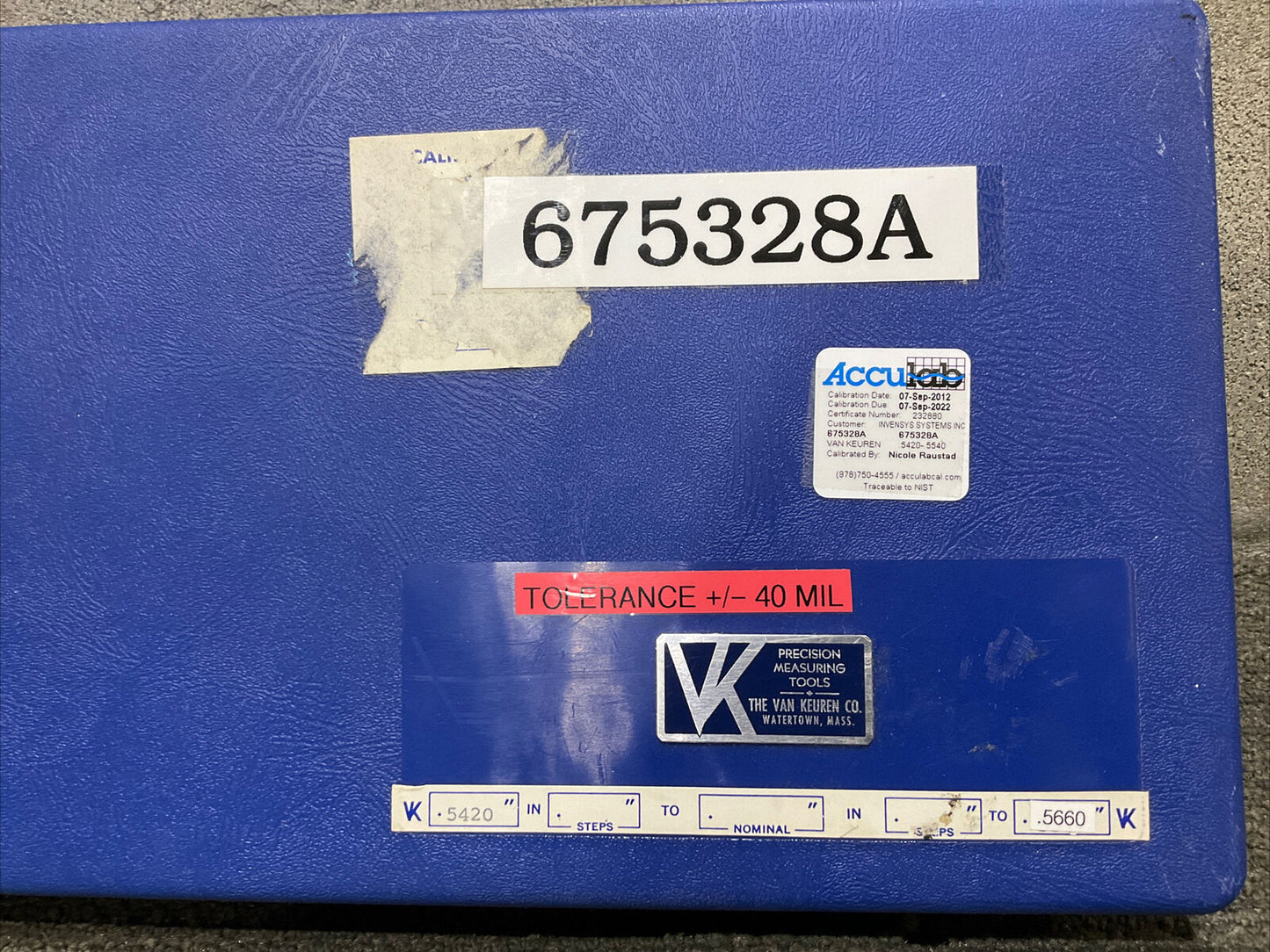 VAN KEUREN .5420-.5660 17 PIECE PIN GAUGE SET 333