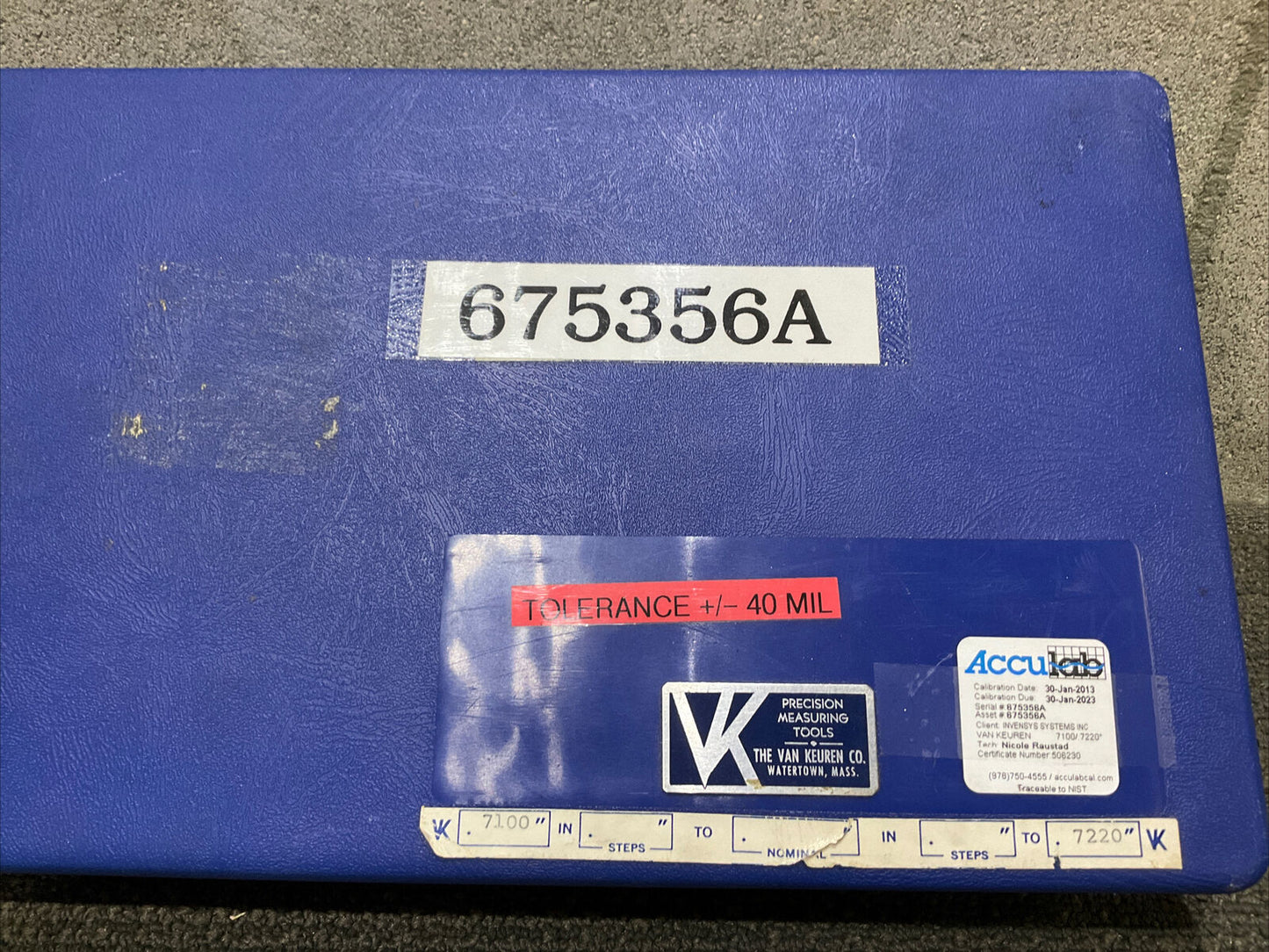 VAN KEUREN .7100-.7220  17 PIECE PIN GAUGE SET 333