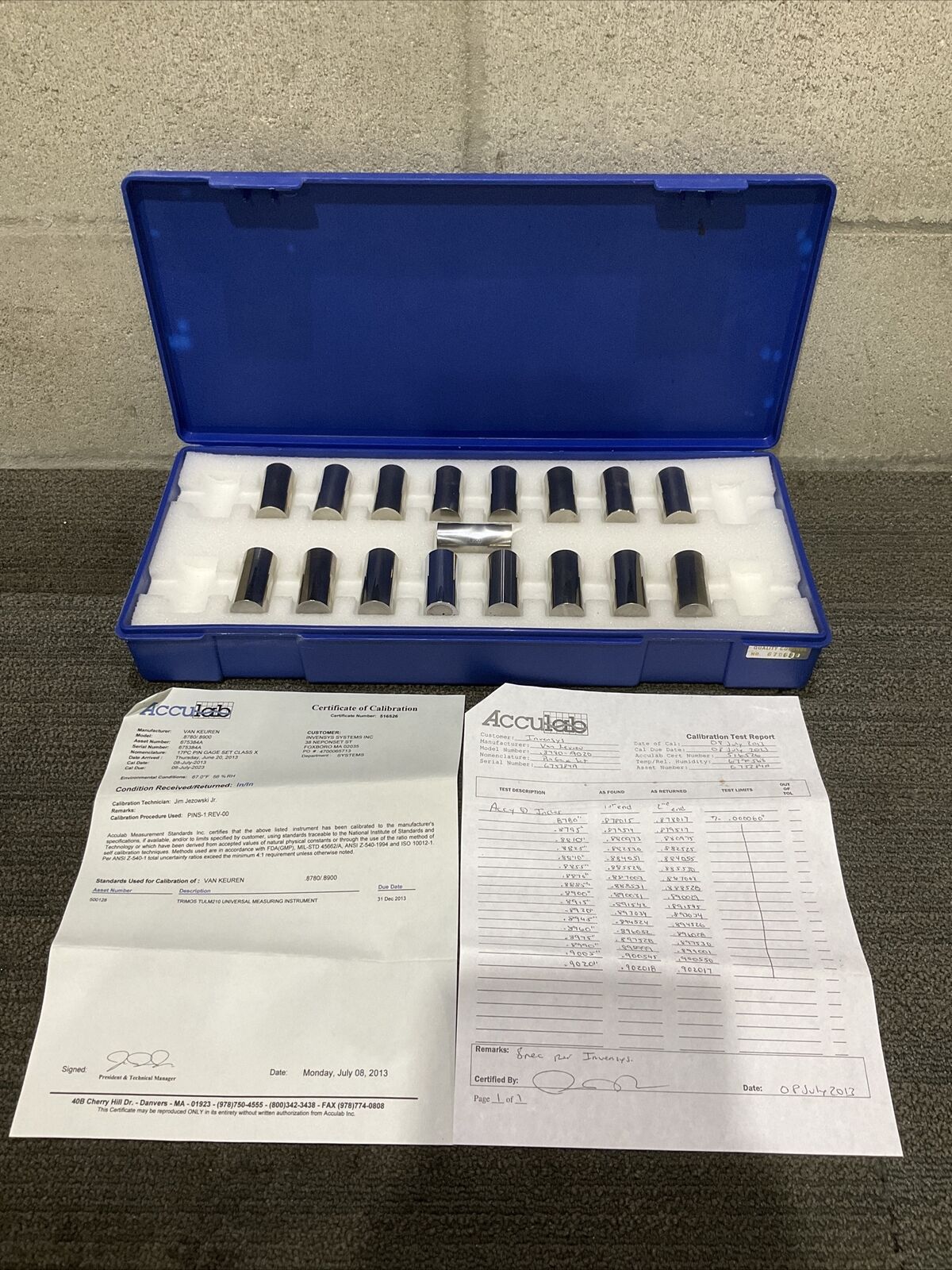 VAN KEUREN .8780-.9020 17 PIECE PIN GAUGE SET 333