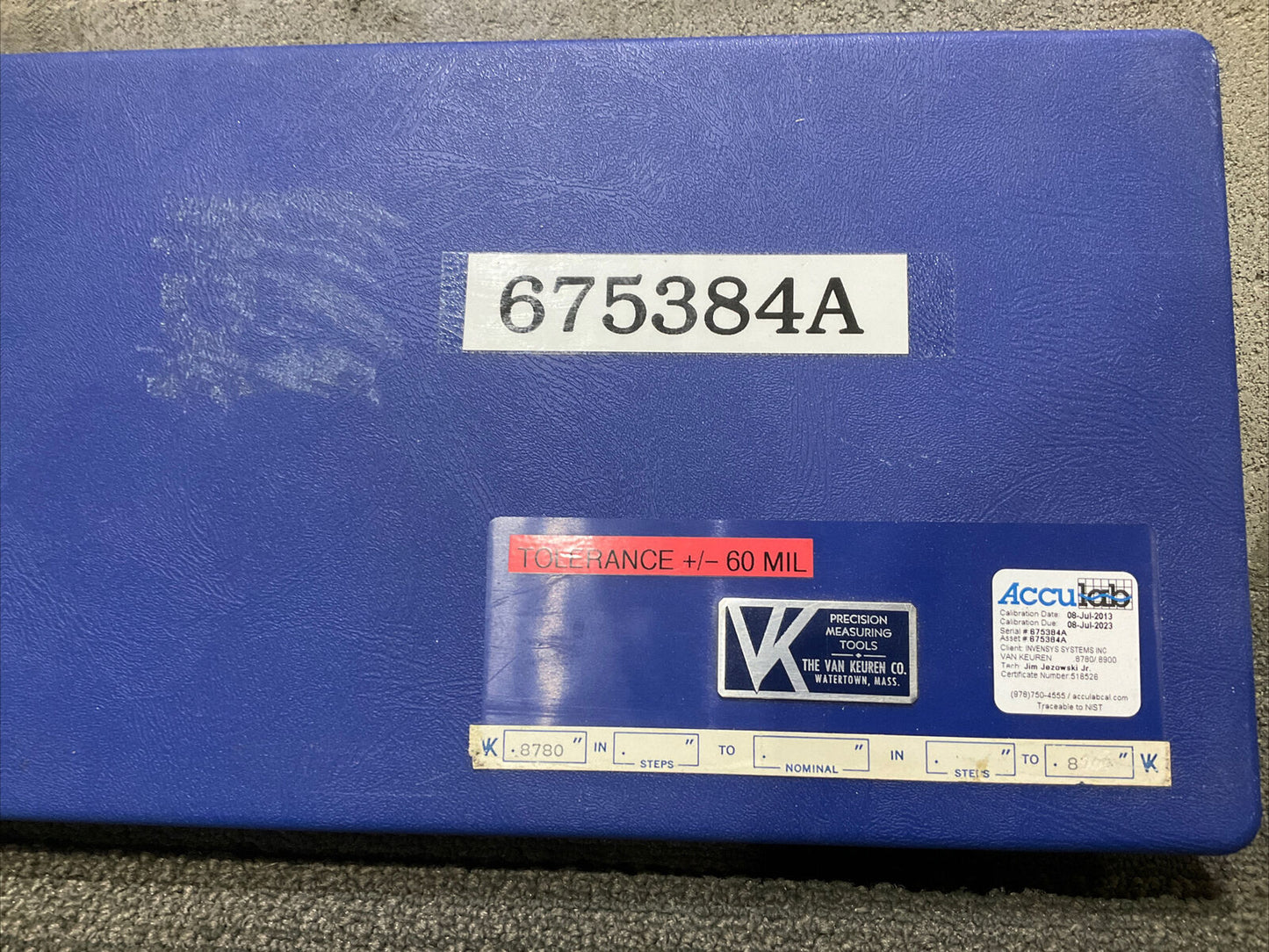 VAN KEUREN .8780-.9020 17 PIECE PIN GAUGE SET 333