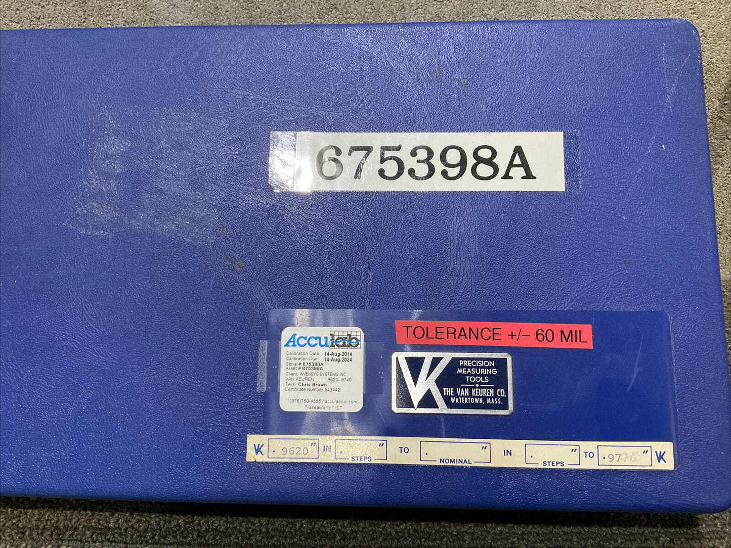 VAN KEUREN .9620-.9740 9 PIECE PUN GAUGE SET 333