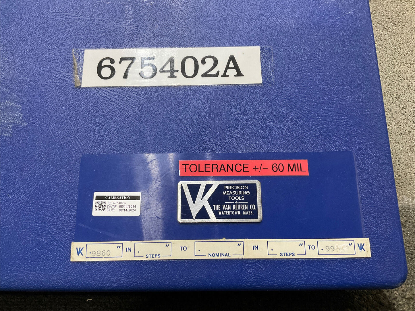 VAN KEUREN .9860-.9980 9 PIECE PIN GAUGE SET 333