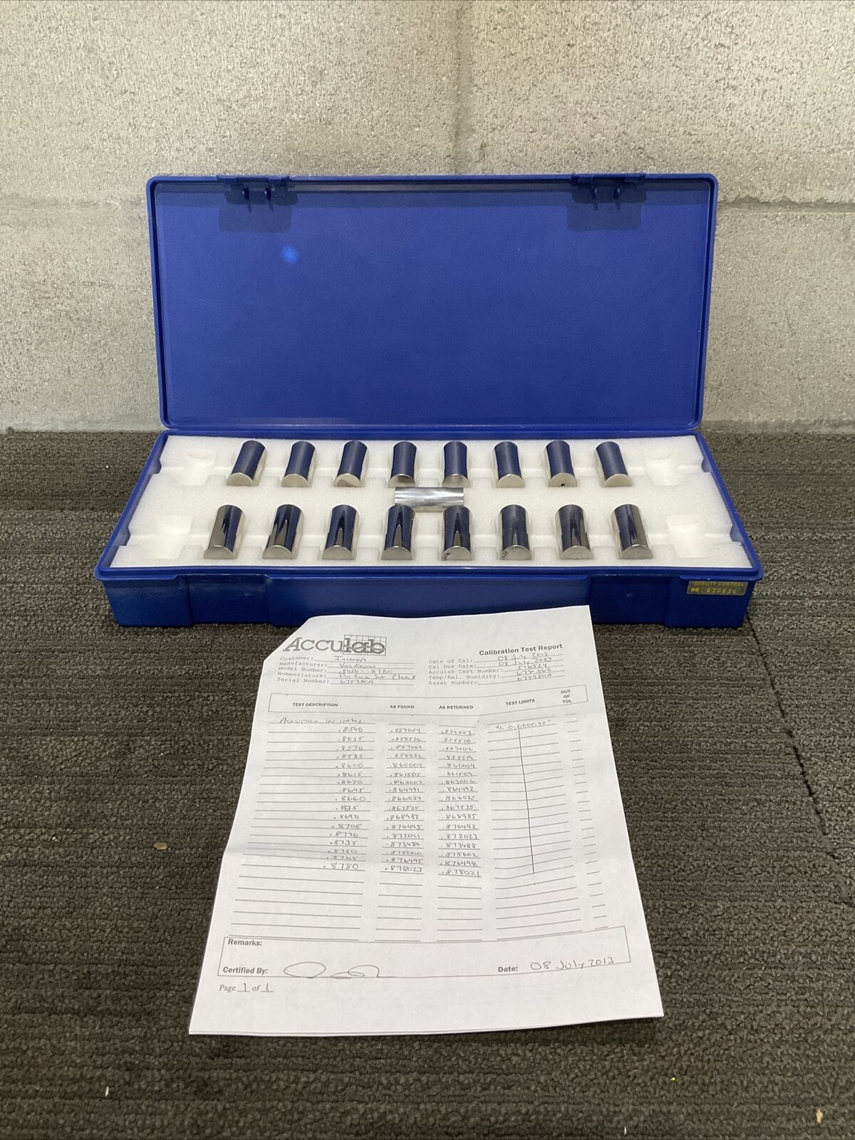 VAN KEUREN .8540-.8780 17 PIECE PIN GAUGE SET 333
