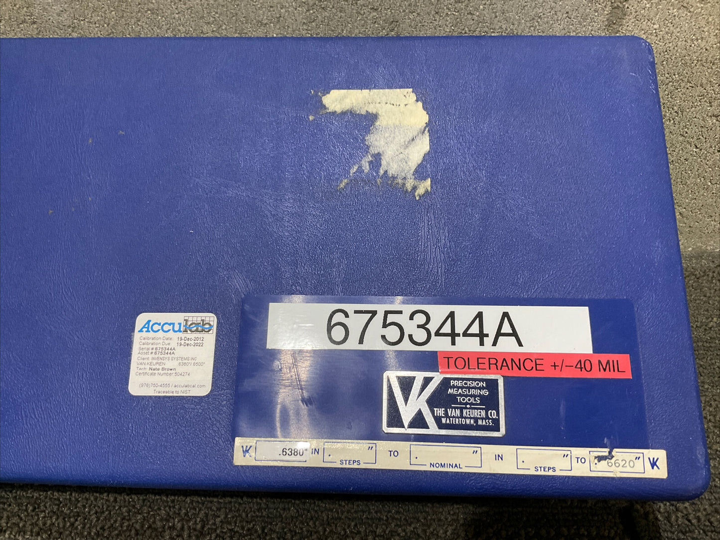 VAN KEUREN .6380-.6620 17 PIECE THREAD WIRE SET 333