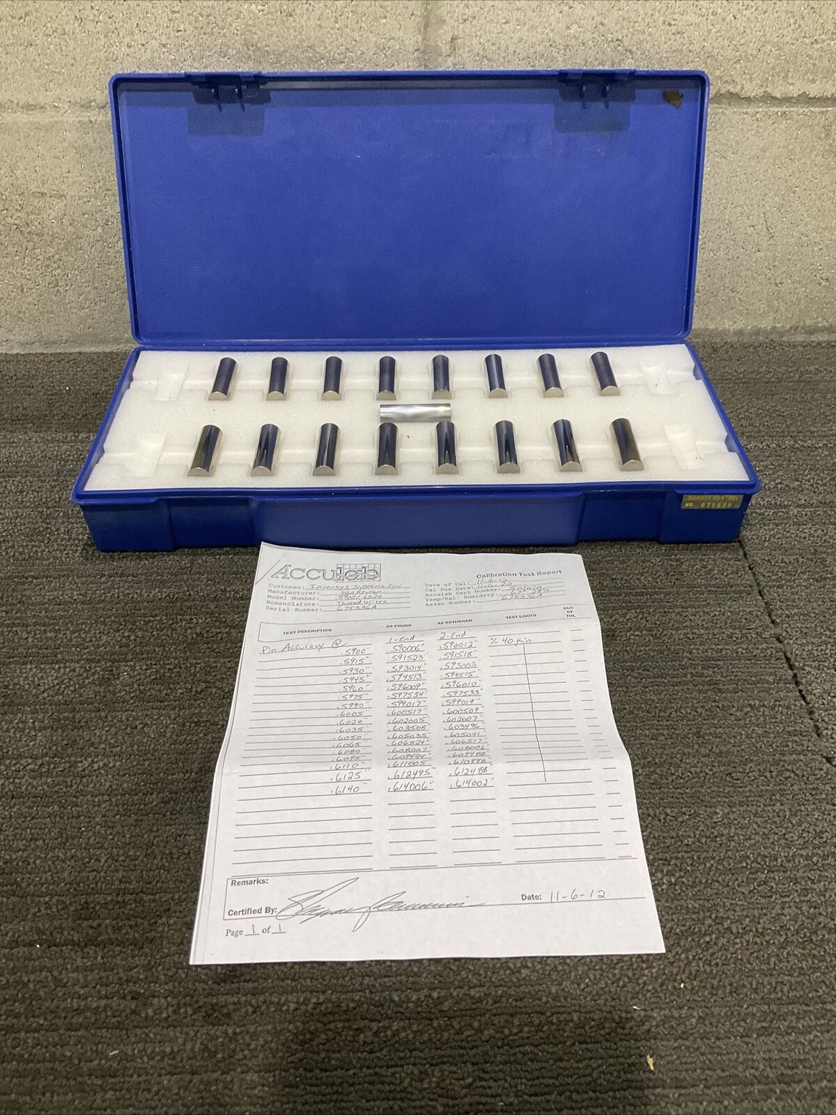 VAN KEUREN .5900-.6140 17 PIECE THREAD WIRE SET 333