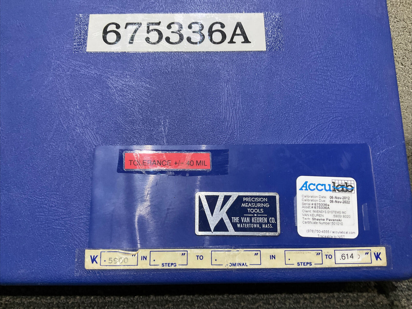 VAN KEUREN .5900-.6140 17 PIECE THREAD WIRE SET 333