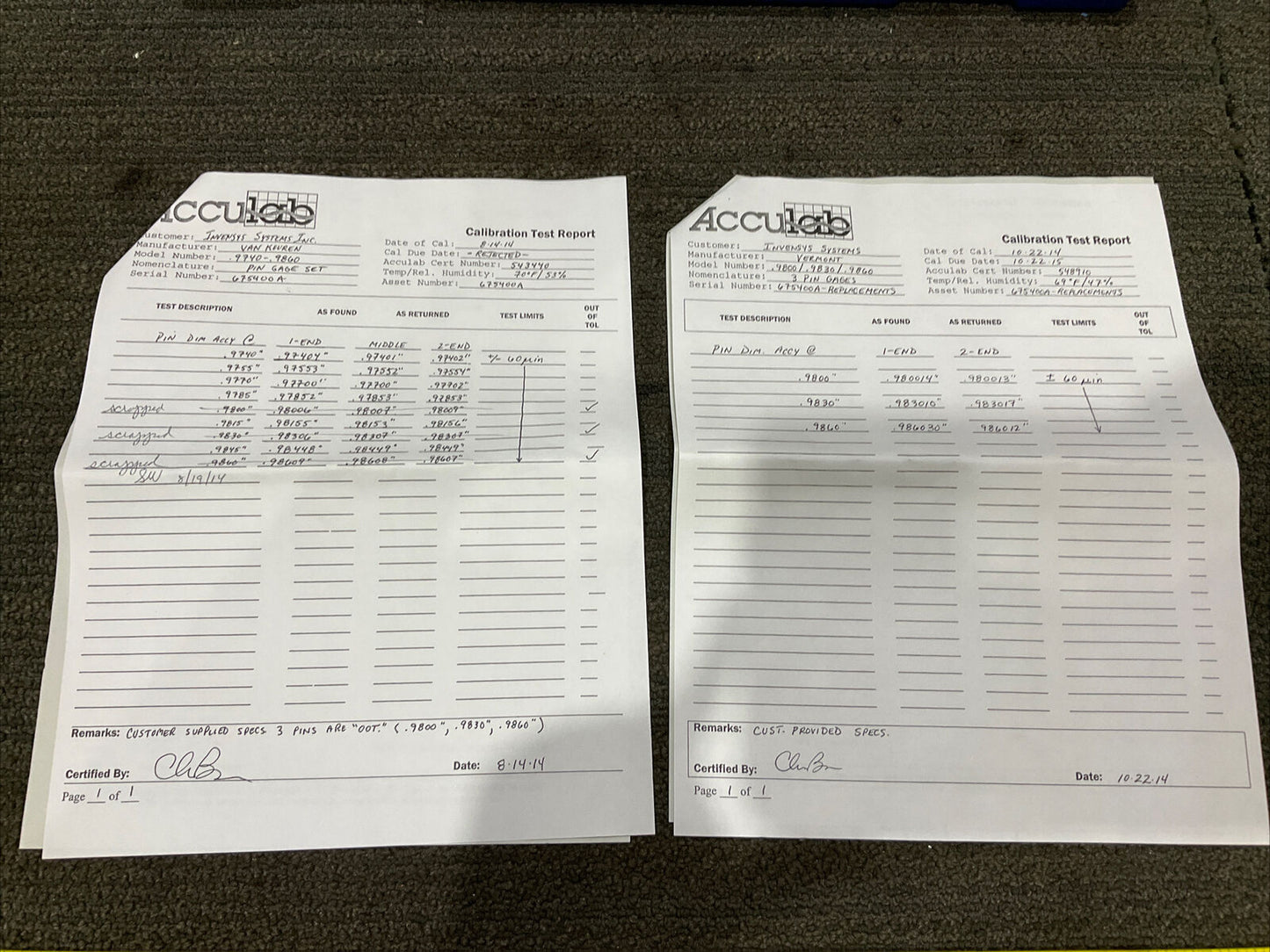 VAN KEUREN .9740-.9845 9 PIECE PIN GAUGE SET 333