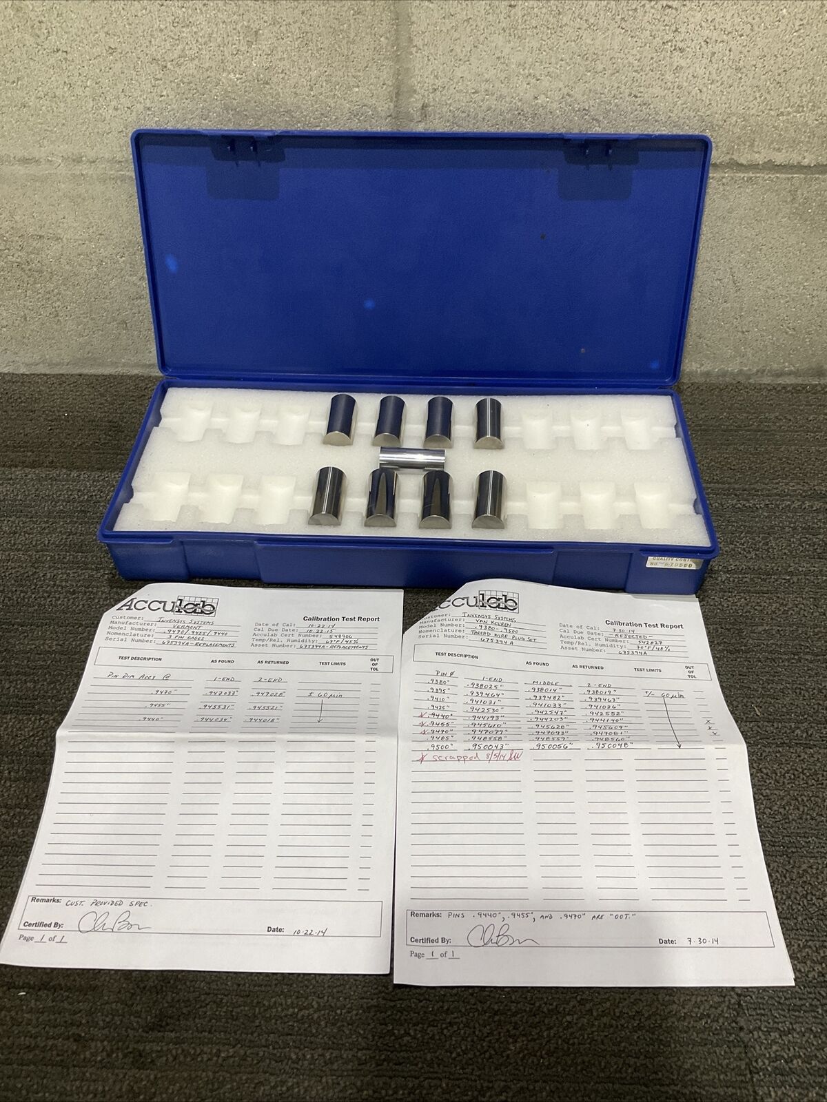 VAN KEUREN .9380-.9500 9 PIECE THREAD WIRE PLUG SET 333