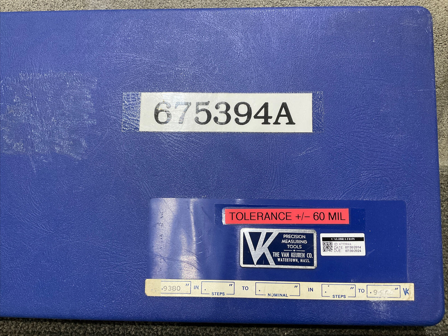 VAN KEUREN .9380-.9500 9 PIECE THREAD WIRE PLUG SET 333