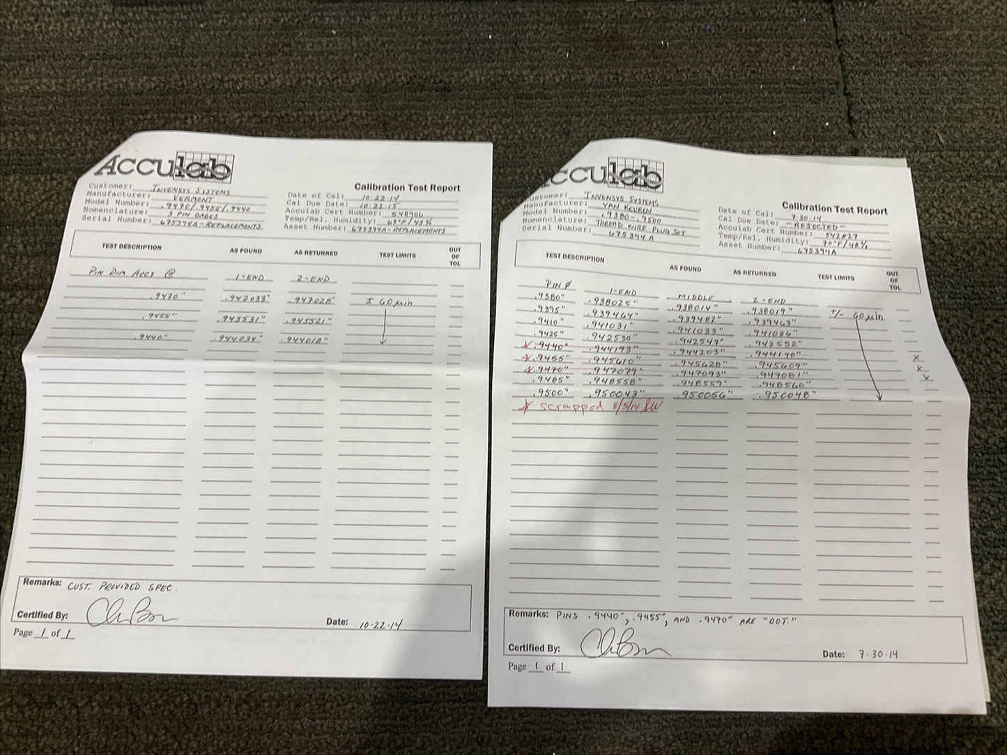 VAN KEUREN .9380-.9500 9 PIECE THREAD WIRE PLUG SET 333