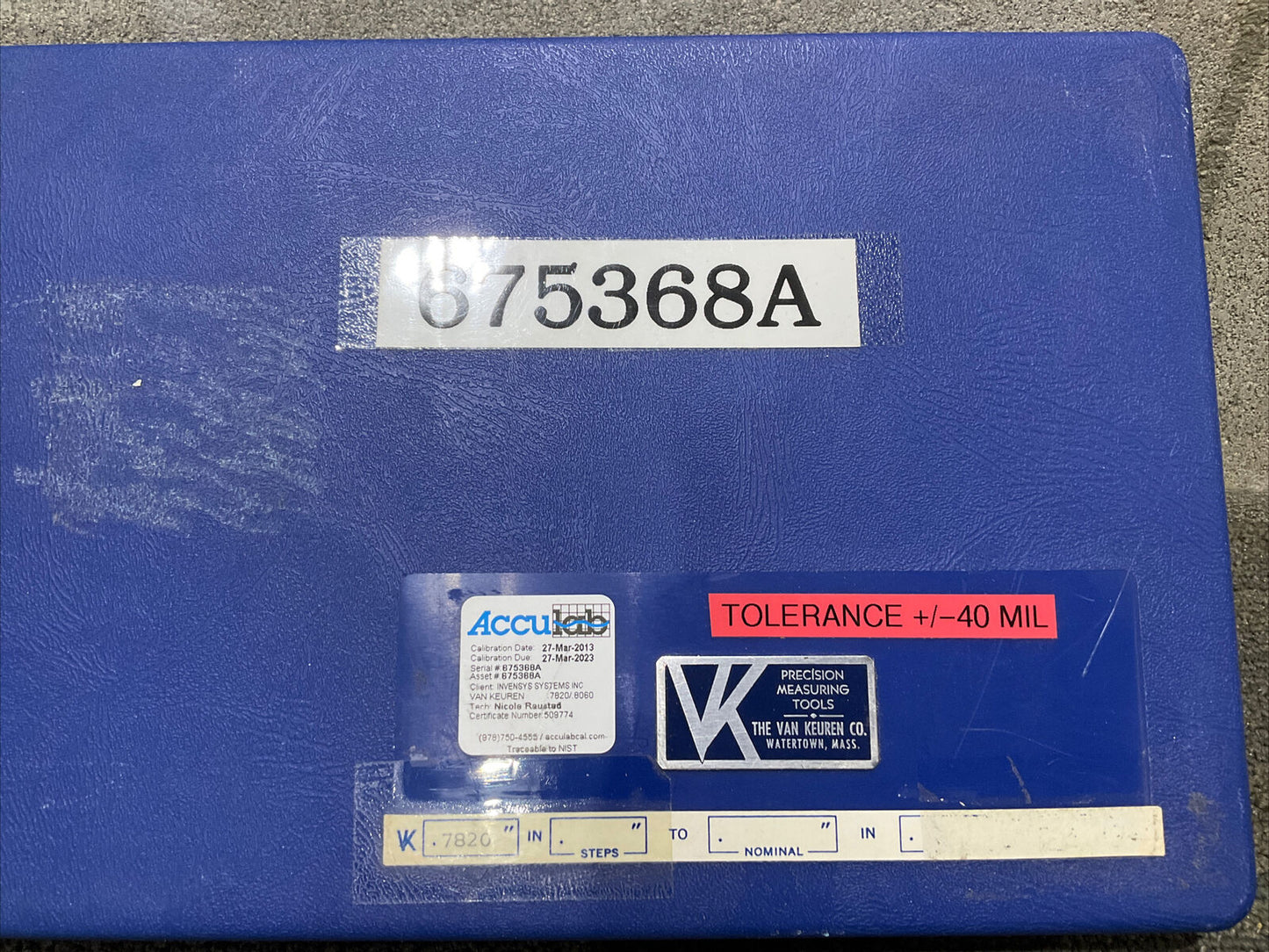 VAN KEUREN .7820-.8060 17 PIECE PIN GAUGE SET 333