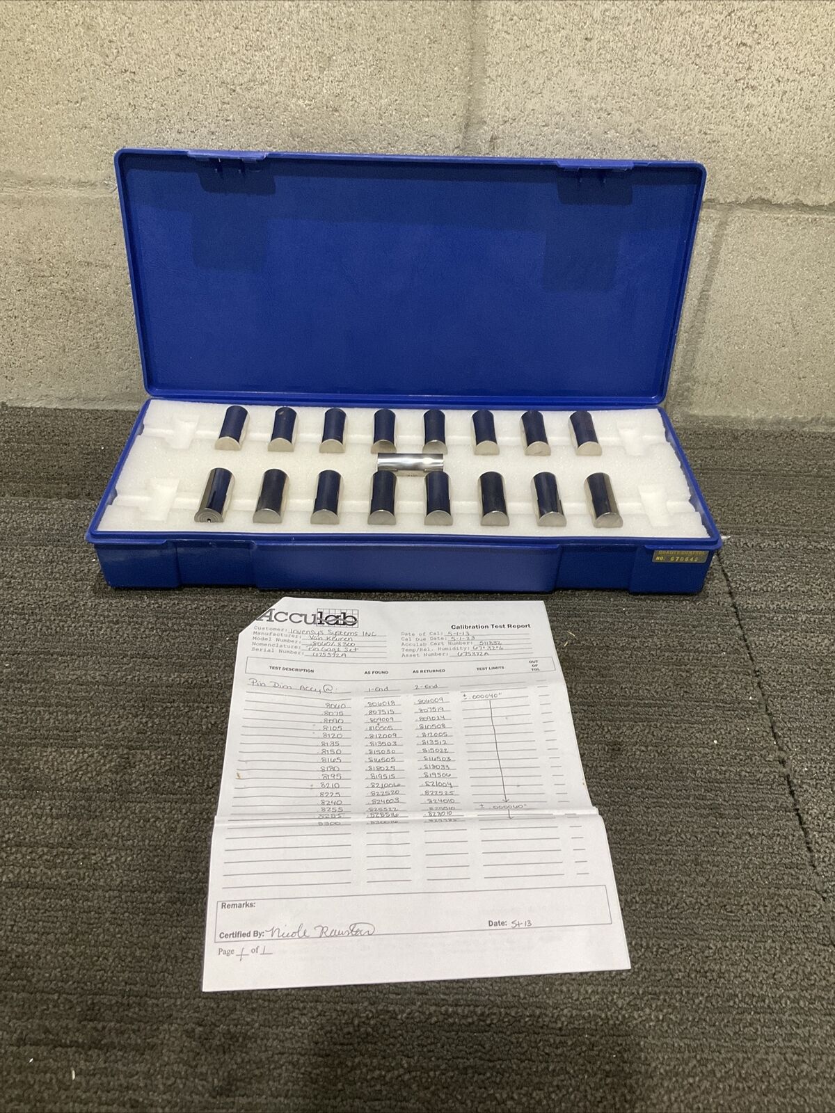 VAN KEUREN .8060-.8300 17 PIECE PIN GAUGE SET 333