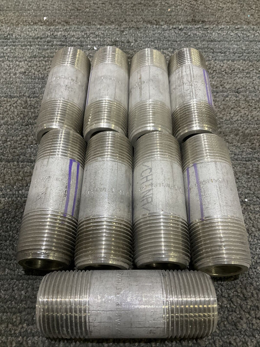 WM 1 S/160 A/SA312 T316/LS Q6499 STAINLESS STEEL PIPE NIPPLE 678 LOT OF 9