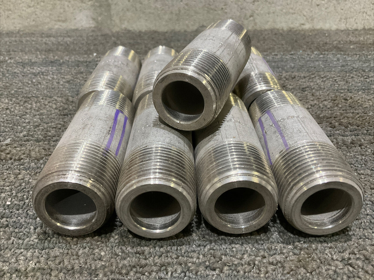 WM 1 S/160 A/SA312 T316/LS Q6499 STAINLESS STEEL PIPE NIPPLE 678 LOT OF 9