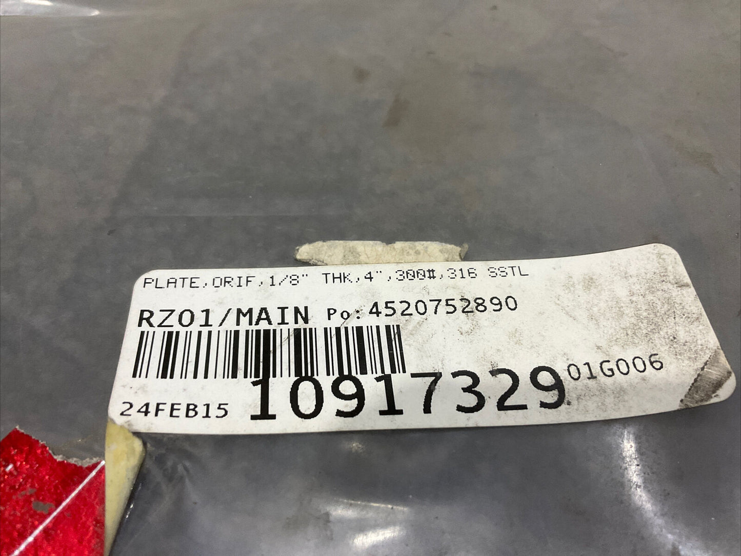 DANIEL 316/316L 4-300 HT 954153 INLET BLIND ORIFICE PLATE 4 IN 7" DIA 300 LB 678