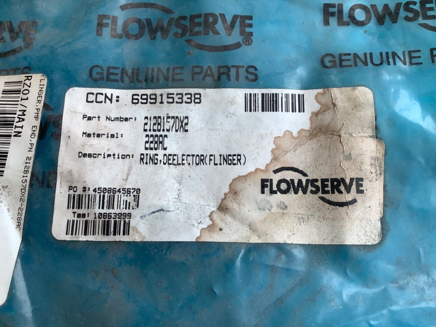 FLOWSERVE 212B157DX2-228AC PUMP FLINGER 678
