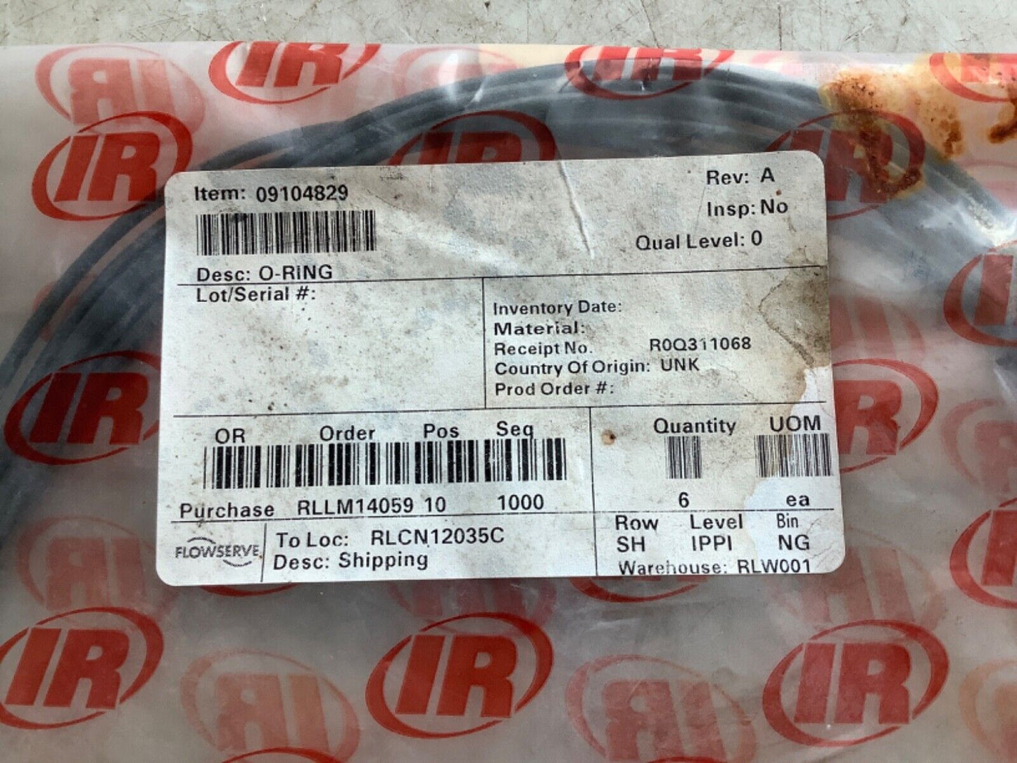 INGERSOLL RAND 09104829 O-RING 678 - QTY 6