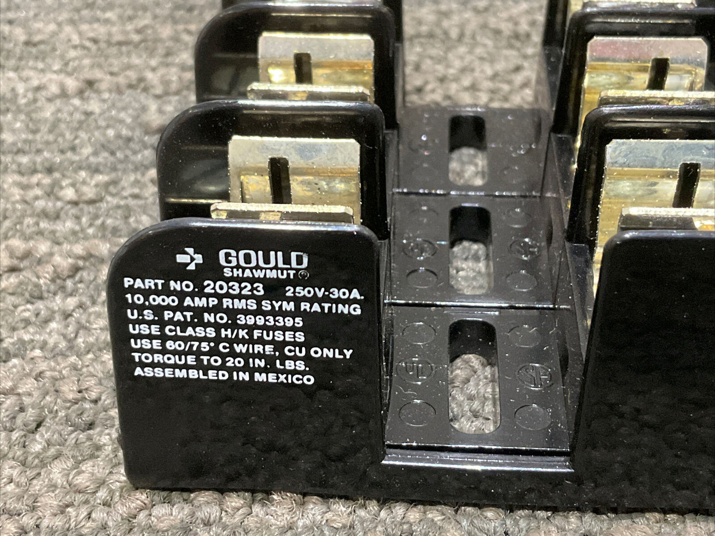 GOULD SHAWMUT 20323 FUSE BLOCK CLASS H-K 250V-30A 444