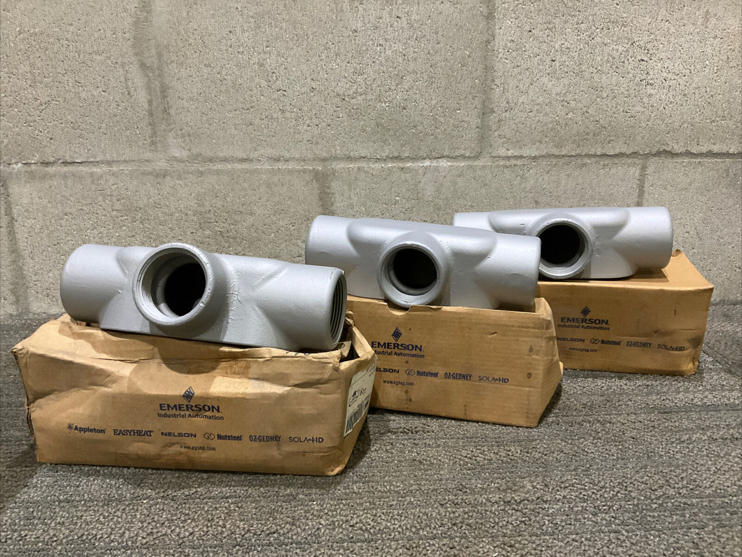 EMERSON APPLETON APP T57-SA ALUMINUM FM7 CONDUIT BODY TYPE T 678 LOT OF 3