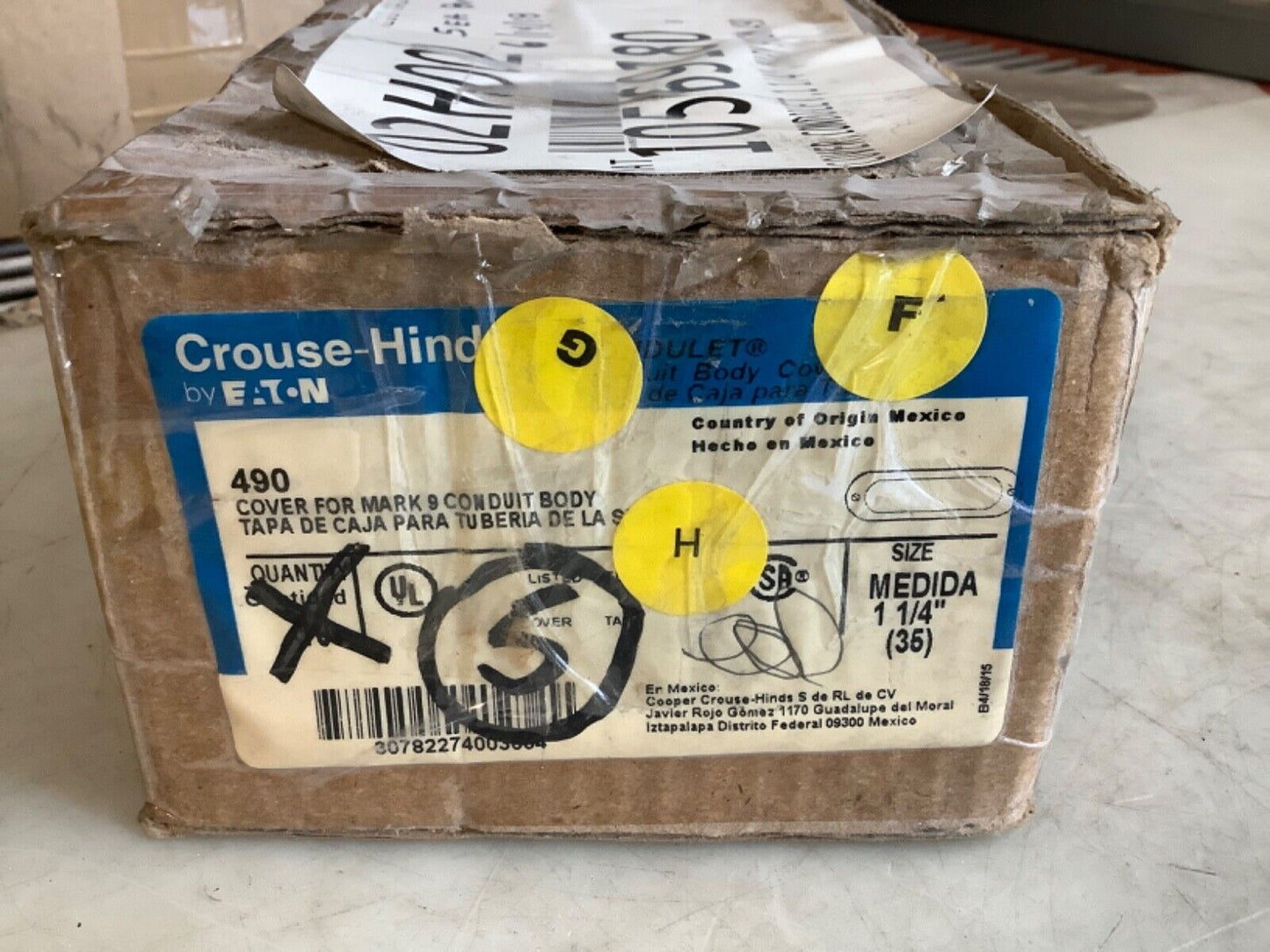 CROUSE HINDS 490 CONDUIT BODY COVER MARK 9 1-1/4IN 678 - QTY 5