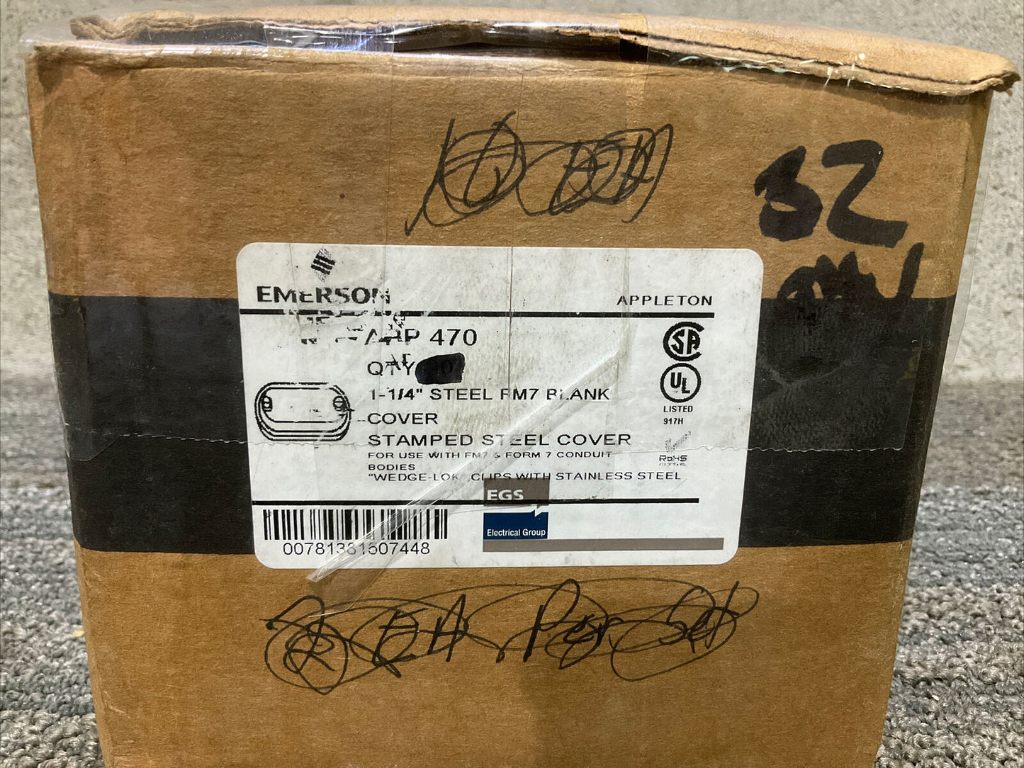 APPLETON APP470 1 1/4” STEEL FM7 BLANK COVER STAMPED STEEL COVER 678 LOT OF 32