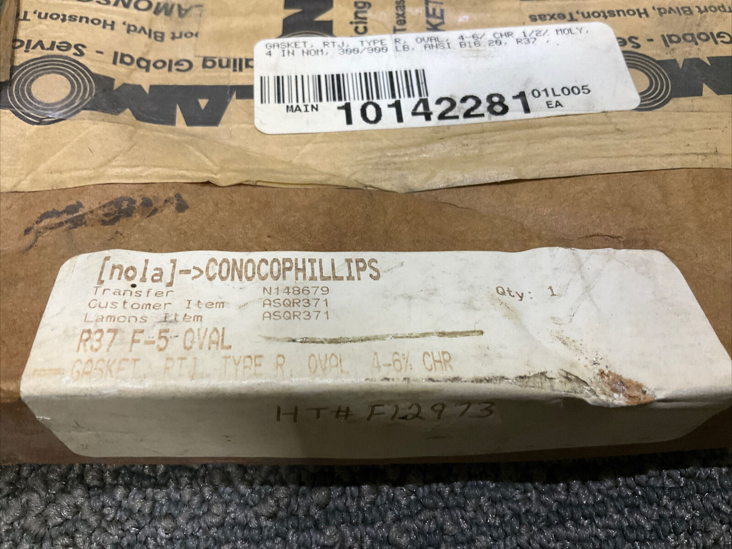 LAMONS R37 F-5 ASQR371 OVAL TYPE R OVAL GASKET 678 LOT OF 4