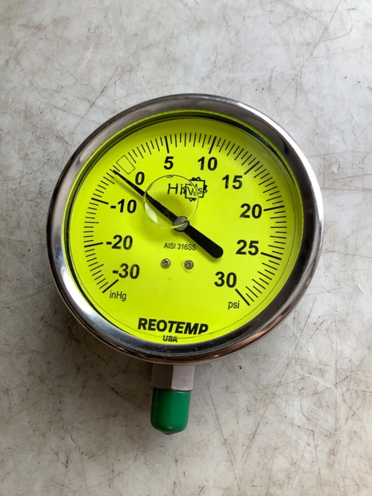 REOTEMP PM40 C1A4P02-G-P-HV PRESSURE GAUGE GLYC 1/4IN NPT 4"-30INHG-0-15PSI 222