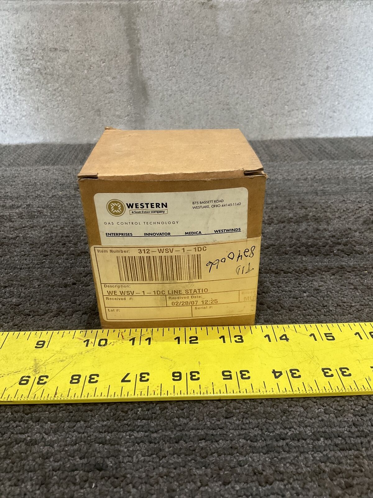 WESTERN ENTERPRISE 312-WSV-1-1DC GAS VALVE 444