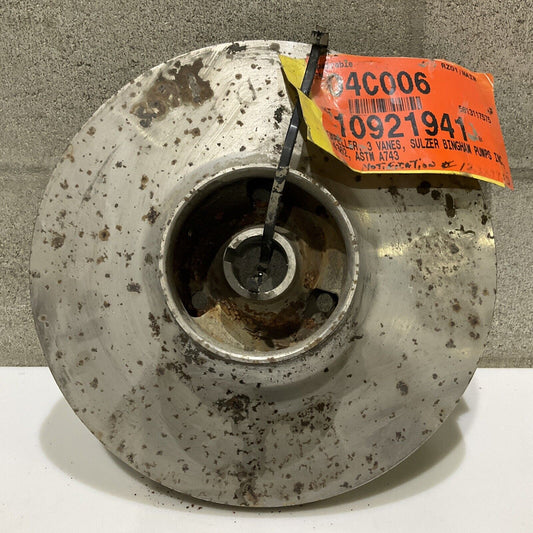 SULZER BINGHAM PUMP D4362 IMPELLER 3 VANE ASTM A743 678