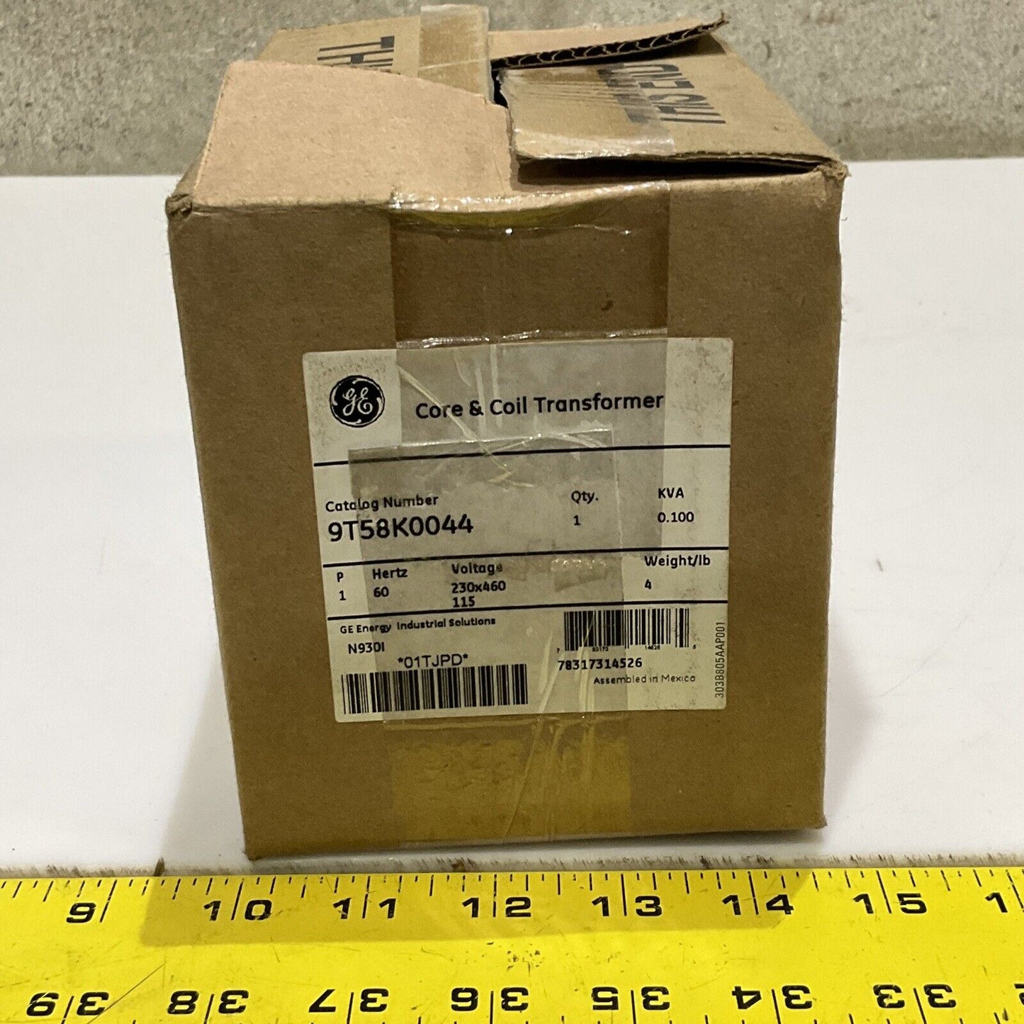 GENERAL ELECTRIC 9T58K0044 CORE & COIL TRANSFORMER 60 HZ 115 V 678