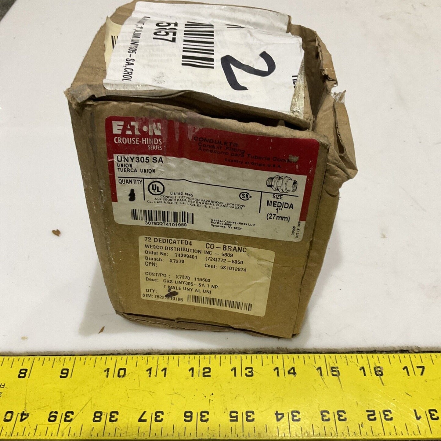 EATON CROUSE HINDS UNY305 SA CONDULET CONDUIT FITTINGS 678 LOT OF 2