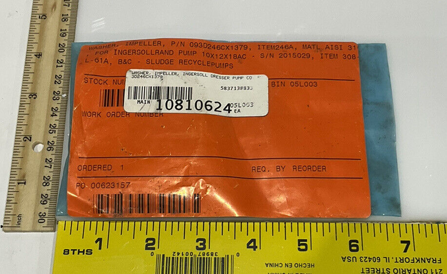 INGERSOL DRESSER 3D246CX1379 246A 2015029 308-L-61A IMPELLER WASHER 678 LOT OF 3