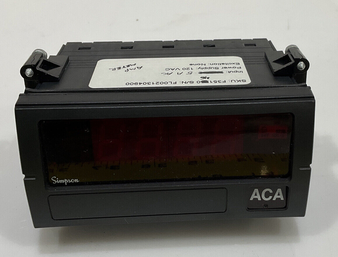 SIMPSON F35-1-46-0 FALCON F35 SERIES DIGITAL PANEL METER INPUT 5 A AC 120VAC