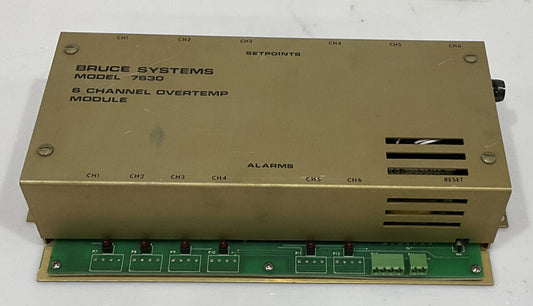 BRUCE SYSTEMS 9011086 MODEL 7630 6 CHANNEL OVERTEMP MODULE V 50/60
