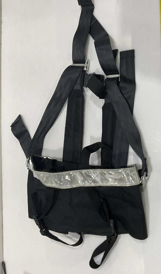 BLACK REFLECTIVE SAFETY HARNESS FALL PROTECTION