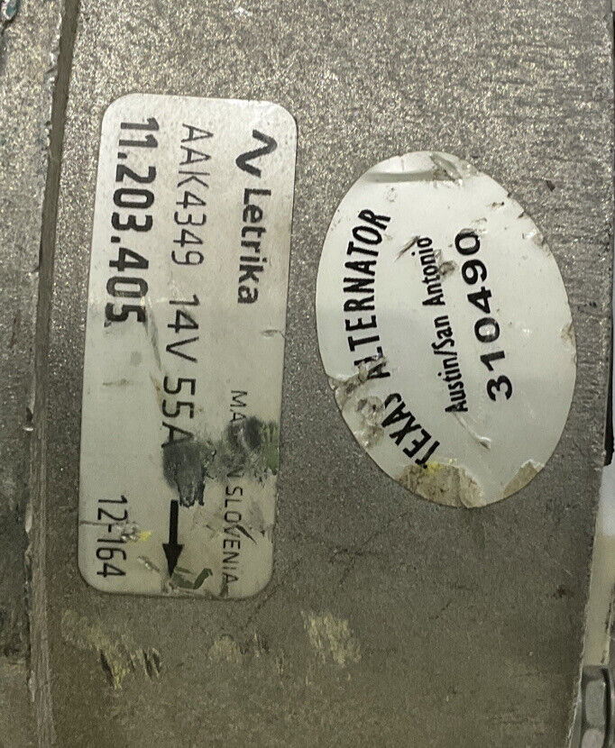 LETRIKA AAK4349 TEXAS ALTERNATOR 14V 55A D2 2.2UF 100V 310490 11.203.405 12-164