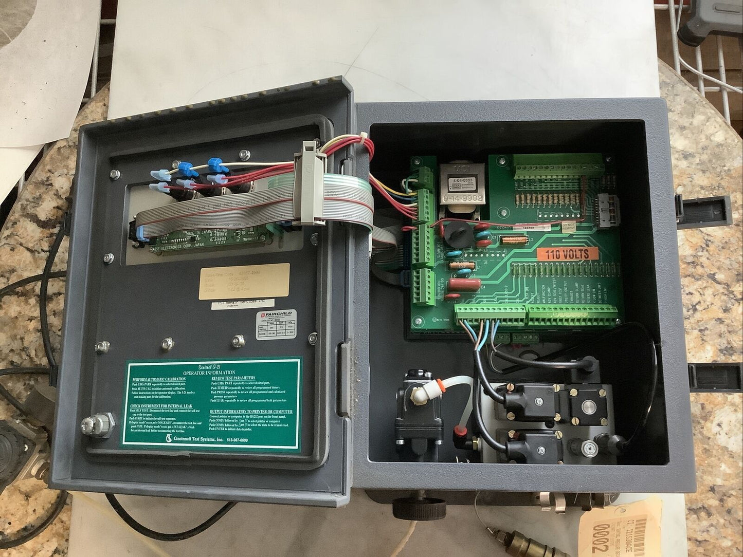 CINCINNATI TEST SYSTEMS I-21 PRESSURE DECAY LEAK TESTER