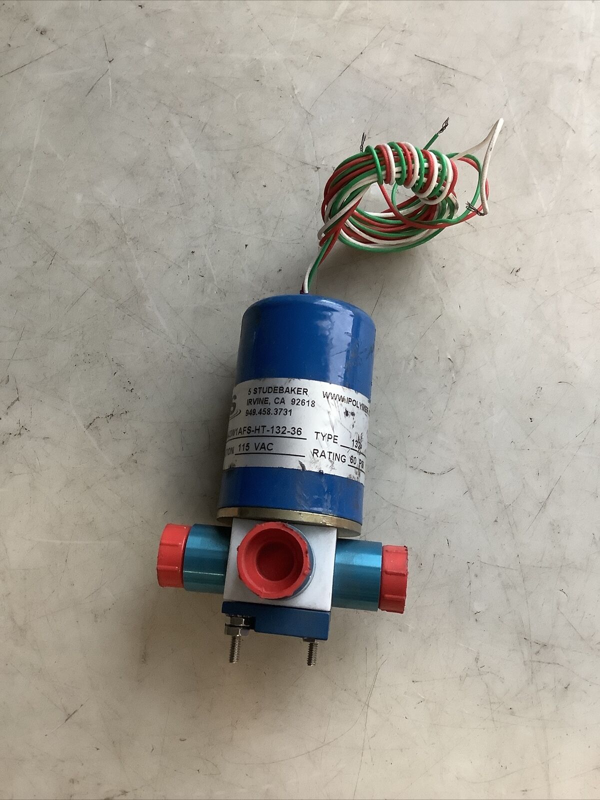 IPS M443W1AFS-HT-132-36 MINIATURE SOLENOID VALVE 115VAC 60PSI 132 TYPE 476