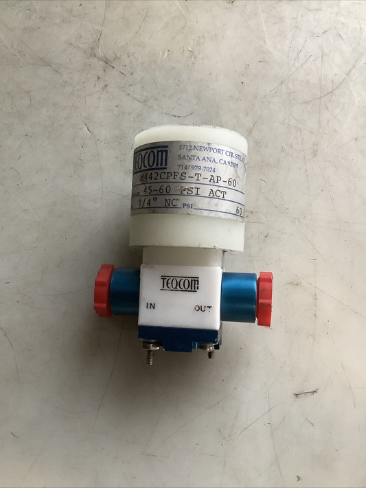 TEQCOM M442CPFS-T-AP-60 MINIATURE SOLENOID VALVE 45-60V 60PSI 1/4IN NC 476