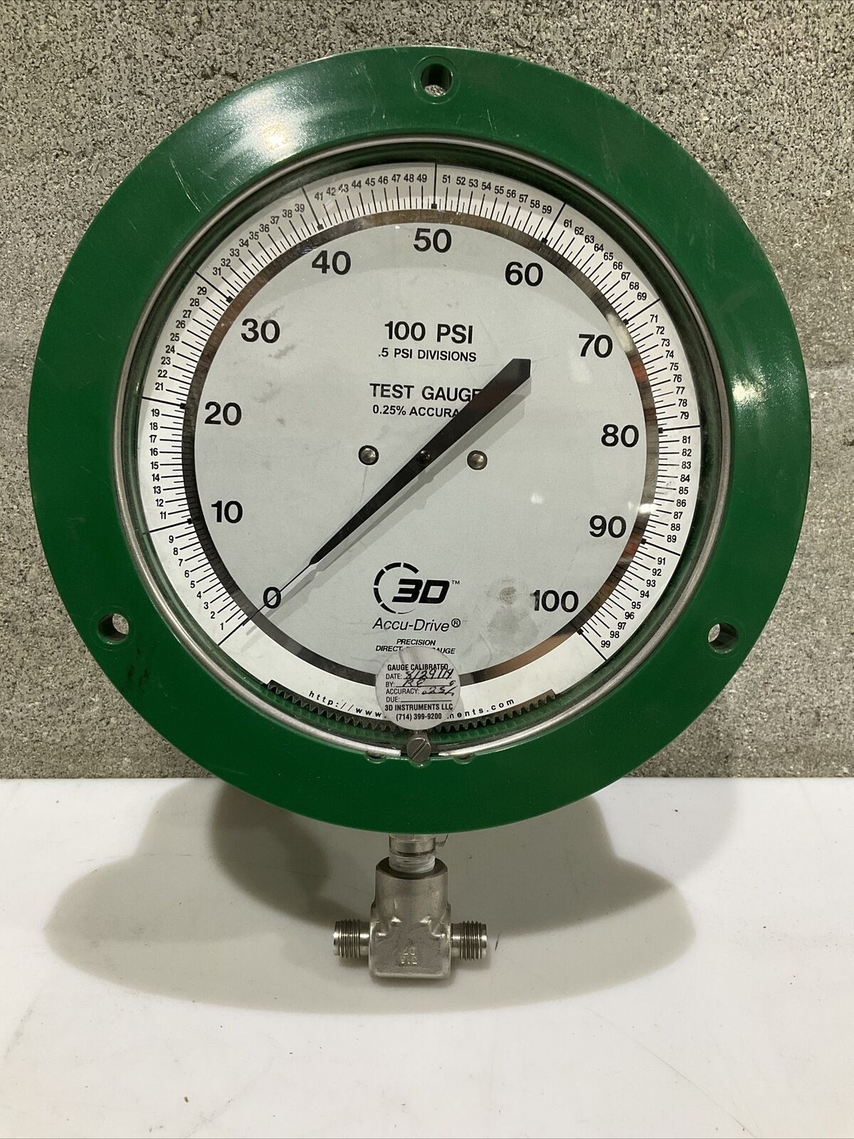 3D INSTRUMENTS ACCU-DRIVE 25545-23B12 PRECISION DIRECT DRIVE GAUGE 476