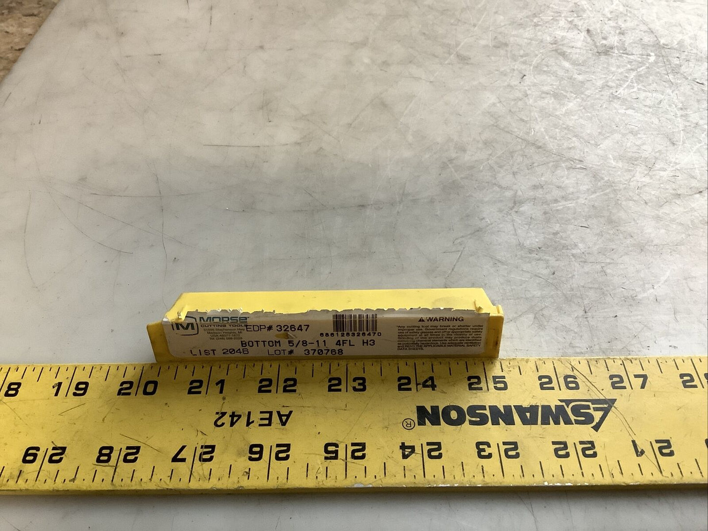 MORSE 32647 HAND TAP 5/8IN-11 H3 4FL 476