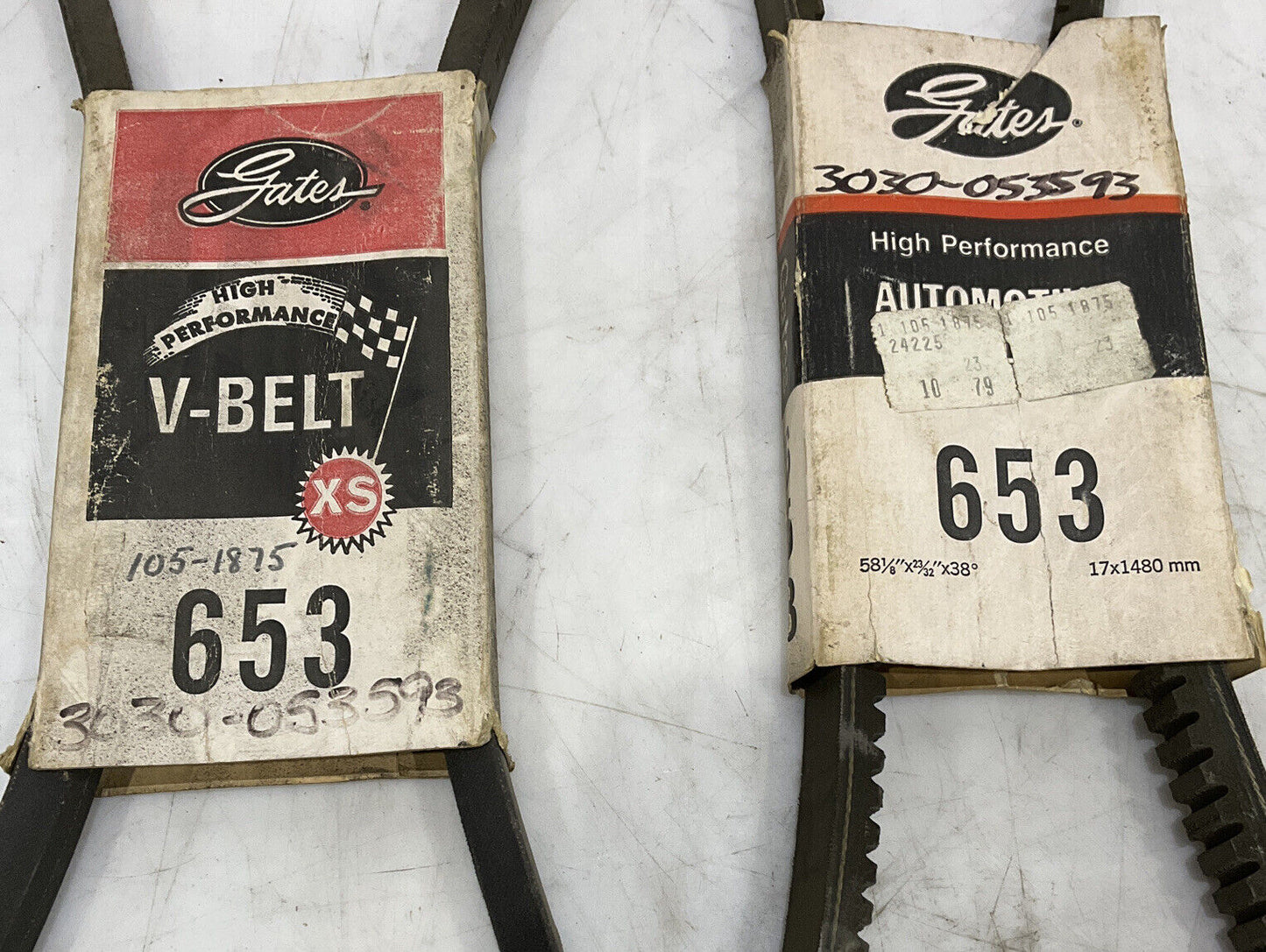 GATES 653 V-BELT LOT OF 3 476