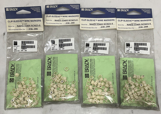 BRADY SCN-23-5 CLIP-SLEEVE WIRE MARKERS LOT OF 4 476